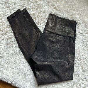 Lululemon Black and Gold Metallic Leggings